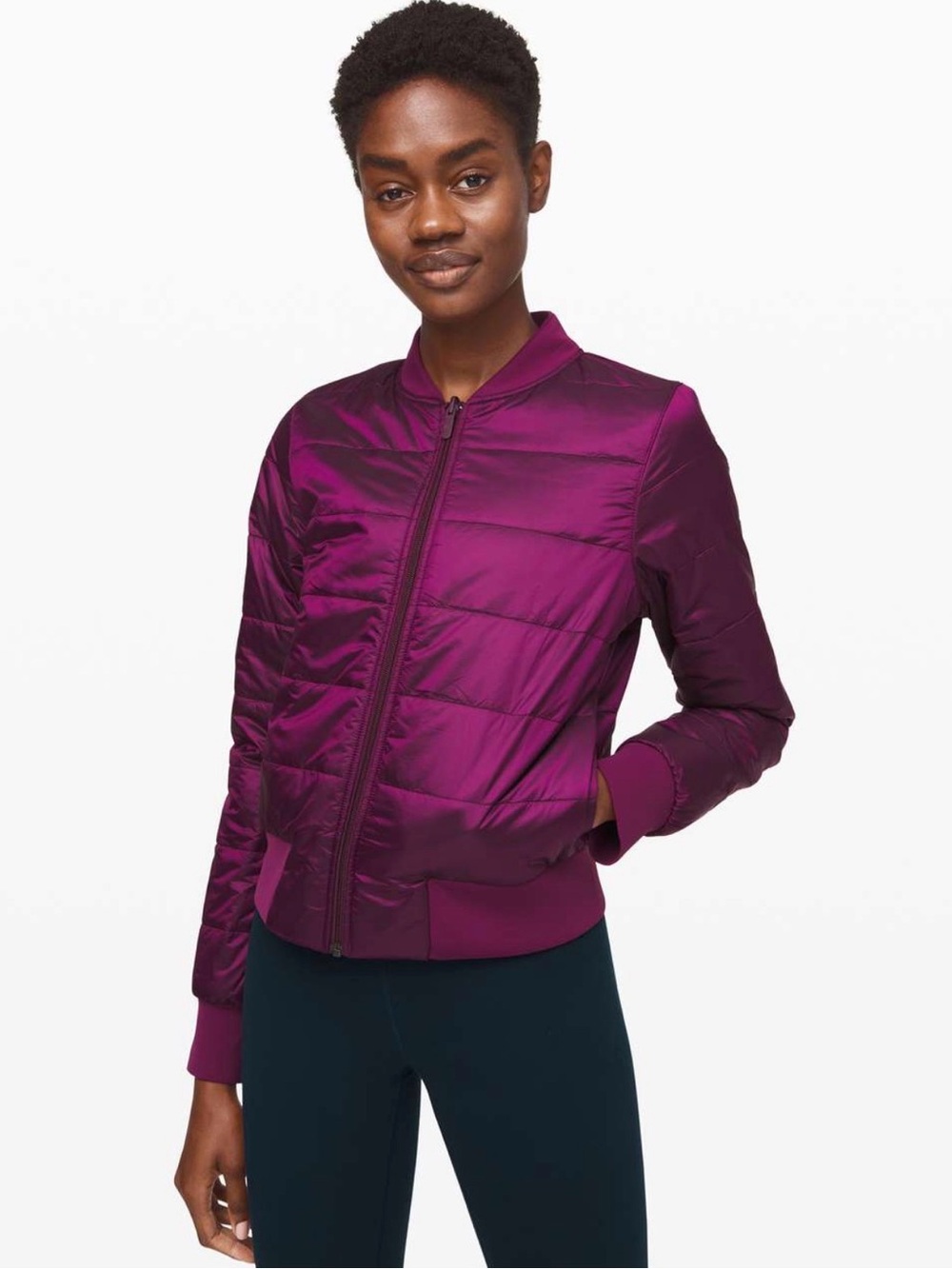 lululemon athletica Women's Quilted Reversible Plum Bomber Jacket